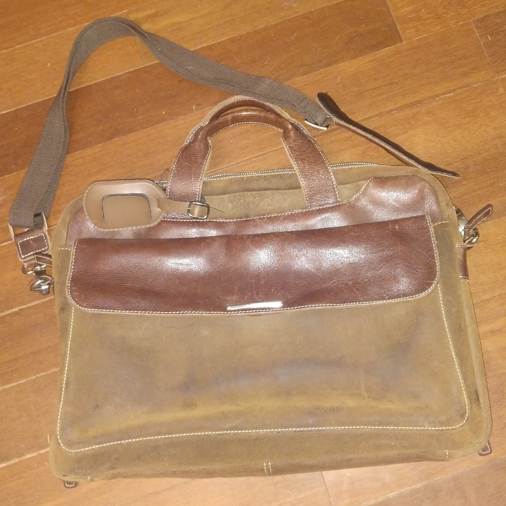 Pelle Studios Wilson Leather and Suede Briefcase